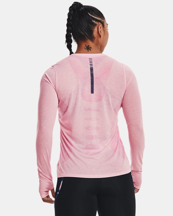 Women's UA Run Anywhere Breeze Long Sleeve, Pink, pdpMainDesktop image number 1